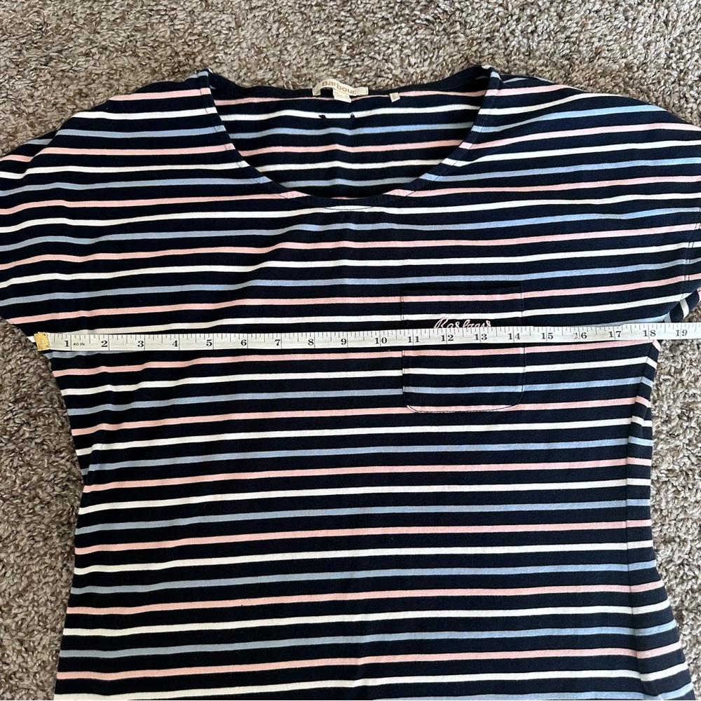 Barbour Navy, White and Pink Striped Mini Dress - Picture 7 of 7